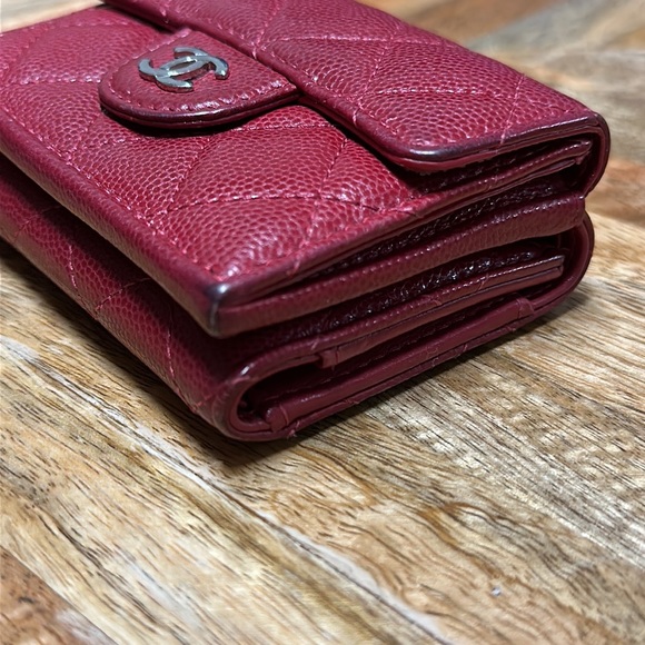 Chanel Trifold Compact Wallet Dual Side - Deep Red - Picture 13 of 16